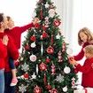 70 Pcs Christmas Tree Balls Ornaments Set Assorted Xmas Hanging Ornaments Balls with Hanging Loop for Christmas Tree Xmas Holiday Party Decoration Supplies, White