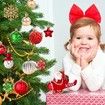 70 Pcs Christmas Tree Balls Ornaments Set Assorted Xmas Hanging Ornaments Balls with Hanging Loop for Christmas Tree Xmas Holiday Party Decoration Supplies, Red