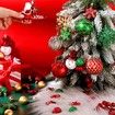70 Pcs Christmas Tree Balls Ornaments Set Assorted Xmas Hanging Ornaments Balls with Hanging Loop for Christmas Tree Xmas Holiday Party Decoration Supplies, Red