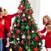 70 Pcs Christmas Tree Balls Ornaments Set Assorted Xmas Hanging Ornaments Balls with Hanging Loop for Christmas Tree Xmas Holiday Party Decoration Supplies, Red