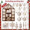 70 Pcs Christmas Tree Balls Ornaments Set Assorted Xmas Hanging Ornaments Balls with Hanging Loop for Christmas Tree Xmas Holiday Party Decoration Supplies, Gold