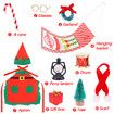 Elf on shelf Christmas Accessories for Elf Doll, Santa Clothing Babie Fashion Dressup Gifts Red Hammock Doll Not included