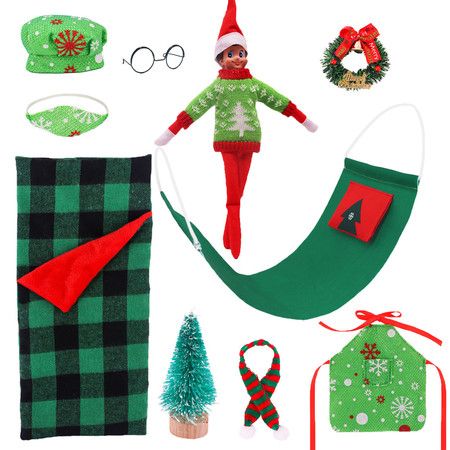 Elf on shelf Christmas Accessories for Elf Doll, Santa Clothing Babie Fashion Dressup Gifts Doll Not included