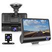 3 Lens Car Dash Camera Front Inside and Rear Camera 4 in Car Camera 140°Wide Angle Looping Recording G-Sensor, Max Support 32GB Card HDR Motion Detection