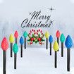 12 Pack C9 Christmas Decorations Outdoor Waterproof, Solar Christmas Path Lights with Pathway Marker Stakes, Solar Powered Lights for Outside Yard