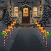 Solar Christmas Pathway Lights, 8 Light Modes, Santa Sleigh and Reindeer Outdoor Decoration, Christmas Yard Lights