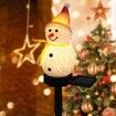 1 Pack Solar Christmas Decorations Outdoor Decor Snowman Stake Lights, Waterproof Walkway Landscape Lights for Winter Yard, Garden (Yellow)