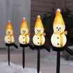 1 Pack Solar Christmas Decorations Outdoor Decor Snowman Stake Lights, Waterproof Walkway Landscape Lights for Winter Yard, Garden (Yellow)