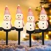 1 Pack Solar Christmas Decorations Outdoor Decor Snowman Stake Lights, Waterproof Walkway Landscape Lights for Winter Yard, Garden (Pink)