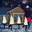1 Pack Solar Christmas Decorations Outdoor Decor Snowman Stake Lights, Waterproof Walkway Landscape Lights for Winter Yard, Garden (Blue)