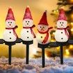 1 Pack Solar Christmas Decorations Outdoor Decor Snowman Stake Lights, Waterproof Walkway Landscape Lights for Winter Yard, Garden (Red)