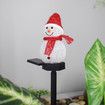 1 Pack Solar Christmas Decorations Outdoor Decor Snowman Stake Lights, Waterproof Walkway Landscape Lights for Winter Yard, Garden (Red)