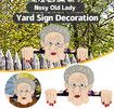 Fence Peeker Yard Art, Garden Nosy Neighbor Funny Grandpa Grandma Couple, Outdoor Lawn Decoration Sign 2pcs