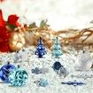 70Pcs Christmas Balls Tree Ornaments,Hanging Christmas Snowman Decorations Set with Gift Box for Indoor Holiday Xmas Party Home Decor