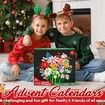 Advent Calendar for Kids Adults Teens, 24 Days STEM Flower Bouquet Building Blocks Christmas Countdown Calendar Gifts Box with Artificial Flowers Bricks Toy Set for Boys Girls Women Men Age 6 Up