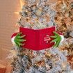 The Book of WHO Christmas Tree Decoration Green Christmas Thief Hands Tree Top Funny Elf Reading Book Tree Topper