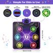 Music Dance Mat Toys Kids Wireless Bluetooth Light Up Electronic Dancing Pad with 6-Button Pad Multi-Mode Games Birthday Gifts for Girls Ages 3+
