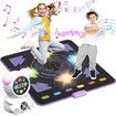 Dance Mat Rechargeable Music Light Up Electronic Bluetooth 5 Game Modes LED Lights Adjustable Volume Kids Blue Play