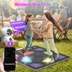 Dance Mat Rechargeable Music Light Up Electronic Bluetooth 5 Game Modes LED Lights Adjustable Volume Kids Blue Play