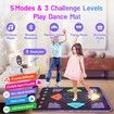 Dance Mat Rechargeable Music Light Up Electronic Bluetooth 5 Game Modes LED Lights Adjustable Volume Kids Blue Play