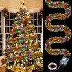 5M 50 LED Lights Christmas Tinsel Garland Christmas Tree Garland  Hanging  Xmas Tinsel Garland for Home Decor  Colorful Light