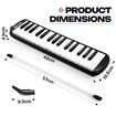 37 Keys Melodica Air Piano Keyboard Black Professional Musical Instrument for Kids Adults with Carrying Bag 2 Mouthpieces