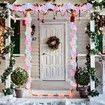 5M Christmas Lighted Garland Tree Decoration Prelit Tinsel Battery Operated 53 LED Christmas Multicolor for Xmas Home(Pink)