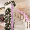 5M Christmas Lighted Garland Tree Decoration Prelit Tinsel Battery Operated 53 LED Christmas Multicolor for Xmas Home(Pink)