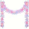 5M Christmas Lighted Garland Tree Decoration Prelit Tinsel Battery Operated 53 LED Christmas Multicolor for Xmas Home(Pink)