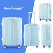 28 Inch Carry On Luggage Travel Suitcase Lightweight Hard Bag Cabin Rolling Trolley Checked TSA Lock Front Hook Pale Blue