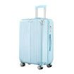 28 Inch Carry On Luggage Travel Suitcase Lightweight Hard Bag Cabin Rolling Trolley Checked TSA Lock Front Hook Pale Blue