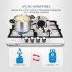 Maxkon Gas Cooktop 60cm 4 Burners Cooker Stove Top Cook Hob Stovetop Stainless Steel Surface NG LPG Auto Pulse Ignition Metal Knobs