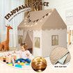 Kids Play Tent Playhouse Childrens Playroom Princess Castle Indoor Outdoor House Activity Centre Toy Gift with Mat Star Lights Banner Door Windows