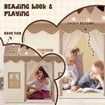 Kids Play Tent Playhouse Childrens Playroom Princess Castle Indoor Outdoor House Activity Centre Toy Gift with Mat Star Lights Banner Door Windows