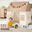 Kids Play Tent Playhouse Childrens Playroom Princess Castle Indoor Outdoor House Activity Centre Toy Gift with Mat Star Lights Banner Door Windows