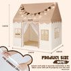 Kids Play Tent Playhouse Childrens Playroom Princess Castle Indoor Outdoor House Activity Centre Toy Gift with Mat Star Lights Banner Door Windows