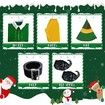 Budby the Elf Costume Mens Christmas Elf Costume with Wig Cosplay Full Set Holiday Party Costumes (Size:Small)
