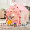 Kids Play Tent Princess Castle Playhouse Childrens Indoor Outdoor Game with Mat String Lights 1 Door 2 Windows Toys Boys Girls House Cottage