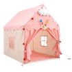 Kids Play Tent Princess Castle Playhouse Childrens Indoor Outdoor Game with Mat String Lights 1 Door 2 Windows Toys Boys Girls House Cottage