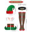 6 Pack Women Christmas Elf Costume Set Velvet Dress Santas Helper Costume Xmas Outfit Elf Hat Shoes Ears Belt Socks (Size:XX-Large)