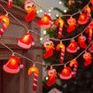 Christmas LED String Lights Battery Operated Santa Hat Santa Socks Candy  Light for Indoor Christmas Decor