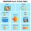 Android 13 Tablet 10.1 Inch Kids Tablets with 4GB RAM 64GB ROM Parental Control 6000mAh Battery Bluetooth WiFi Dual Camera Pre-installed Apps Blue