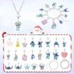 Advent Calendar Christmas 24 Days Countdown Calendar DIY Jewelry Making Kit 22Pcs Unique Cartoon Charm Beads, Surprise Xmas Gifts