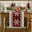 Buffalo Plaid Snowflakes Christmas Table Runner,Seasonal Winter Kitchen Dining Table Decoration 13x36 Inch