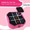 Tic Tac Toe Bolt Game,Original 3-in-1 Handheld Puzzle Game Console,Portable Travel Games for Car Ride,Board Games,Birthday Gifts for Ages 3+ (Pink)