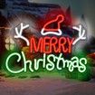 Merry Christmas Neon Sign for Bedroom Wall Decor, LED Light Christmas Signs Indoor Decor, Acrylic Board Neon Signs for Wall Decor