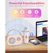 Karaoke Machine Mini Portable Bluetooth Speaker 2 Wireless Microphones Stereo Sound Bass Enhanced Pink Gift Kids Party Fun Age 3+