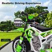Kids Ride On Motorcycle Electric Toy Car 12V Battery Motorbike Dirt Bike Sport Street Pedal Bicycle Training Wheels Green