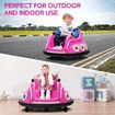 Bumper Car Kids Remote Control Electric Ride On Toy Race Vehicle 360 Degree Spin Led Light Music Driving Safety Belt 6V Battery Joystick Pink