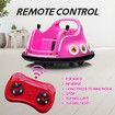 Bumper Car Kids Remote Control Electric Ride On Toy Race Vehicle 360 Degree Spin Led Light Music Driving Safety Belt 6V Battery Joystick Pink